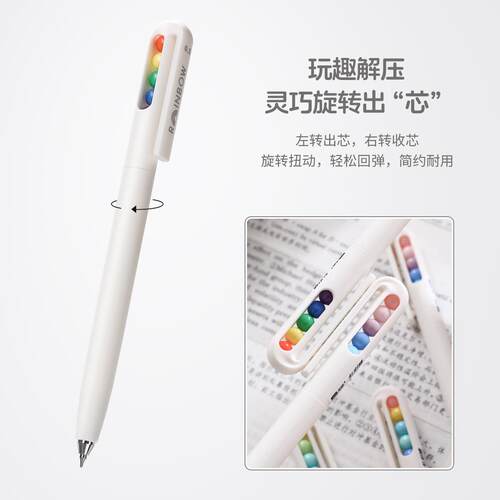 禾硕HS-771虹彩糖旋转中性笔速干学生解压0.5mm高颜值签字笔文具