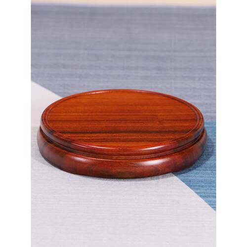 实木实心圆花瓶底座石鱼缸花盆酒坛佛像茶壶工艺品装饰支架