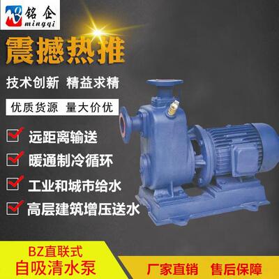 BZ直联式自吸清水泵农用灌溉自吸泵ZB自吸离心泵65BZ25-40-5.5KW