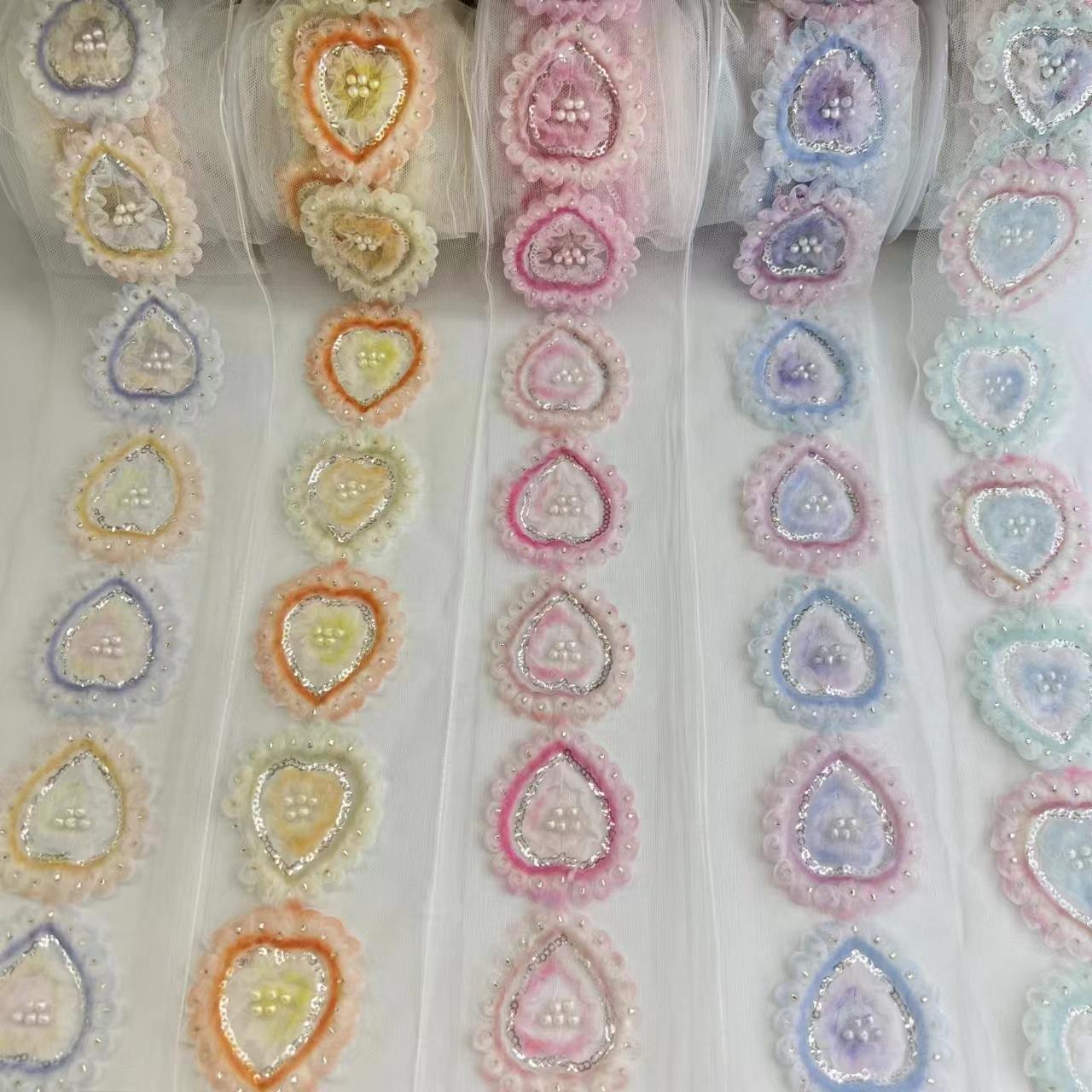 新款5.5厘米钉珠花边婚纱礼服服装辅料童装衣帽饰品DIY手工盘