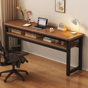 实木长条桌子电脑桌台式 家用卧室靠墙书桌长方形窄桌办公桌工作台