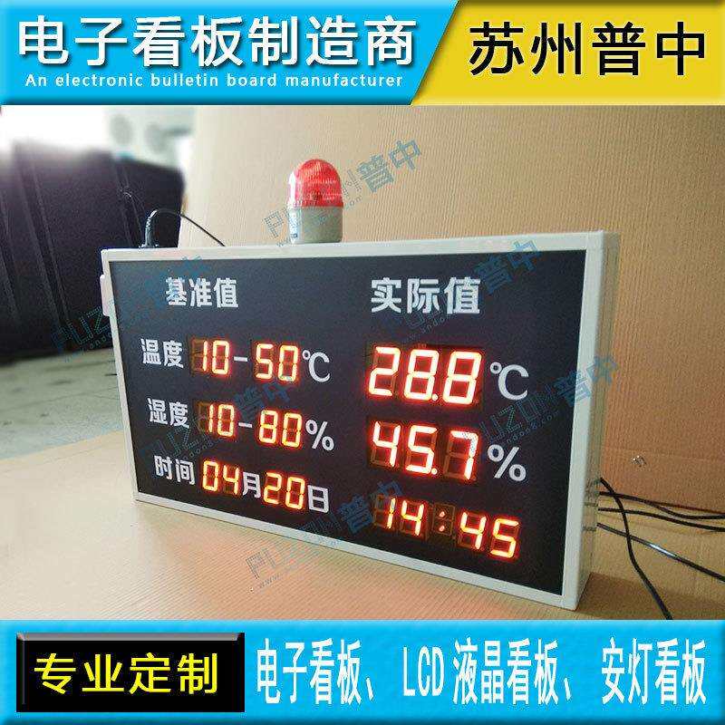 温湿度计万年历电子屏LED温度湿度环境监控电子看板报警器显示器