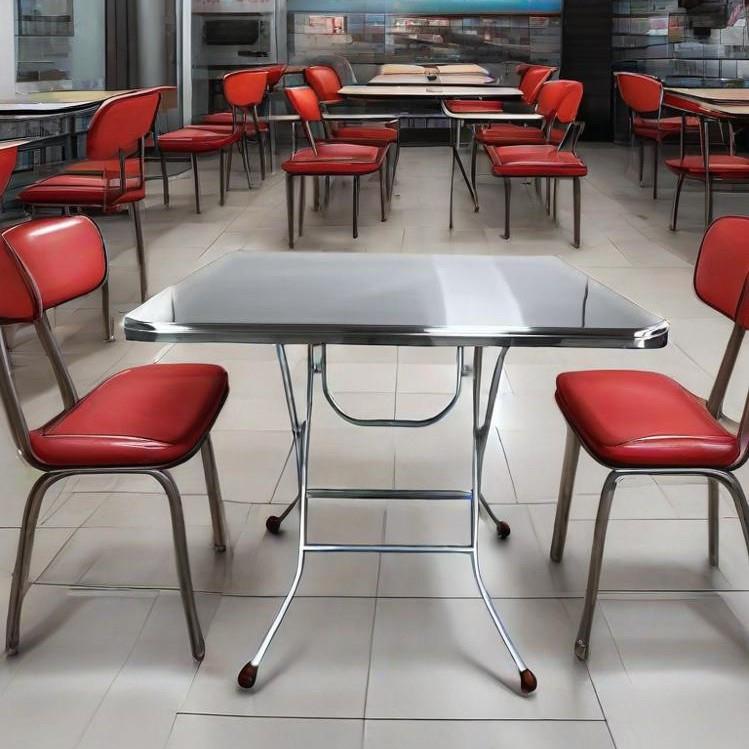 不锈钢折叠桌子便携式烧烤桌户外摆摊商用夜市出摊圆角餐桌
