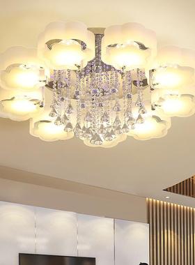 厂家16616货源现代简约水晶厅灯圆形LED灯灯卧客室吸顶灯创意具餐