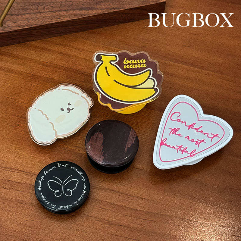 精品BUGBOX原创可爱卡通ins风新款手机壳气囊伸缩支架指环扣男女