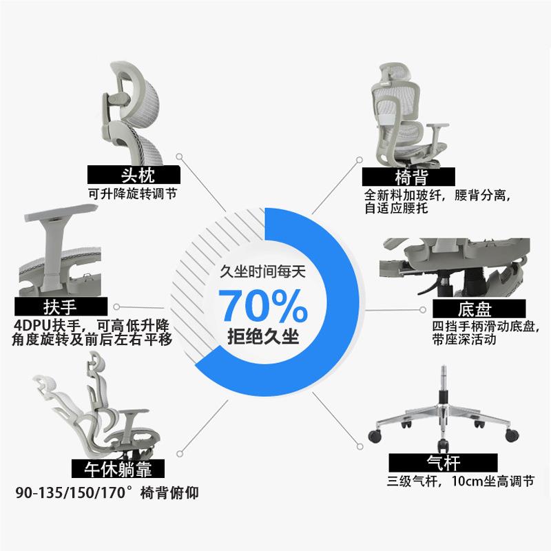 现代简约办椅公椅 子可A2310躺电脑家用久坐靠背板老座椅 人体工