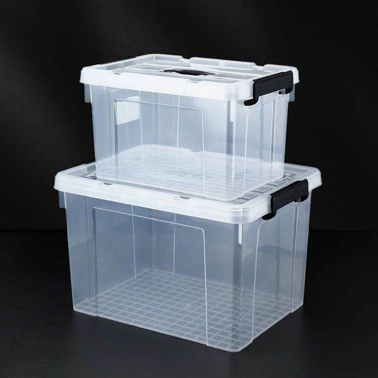 特大透明塑料箱家用衣服整理箱带轮带盖子玩具收纳盒加厚车载收纳
