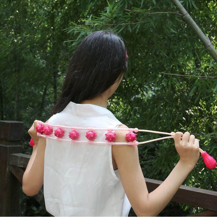 高档背部腰部手动滚轮按摩器颈肩小腿全按摩拉滚轮轮按摩腰带身背