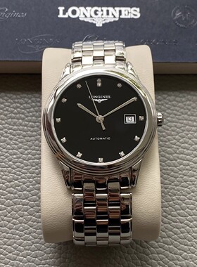 好价9.8新 浪琴军旗系列钢自动机械手表38.5男表L4.974.4.57.6