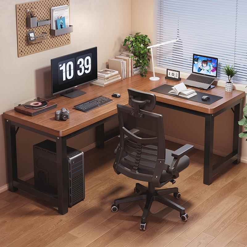 电脑桌台式转角桌家用L型书桌学生写字桌卧室拐角办公桌简易桌子