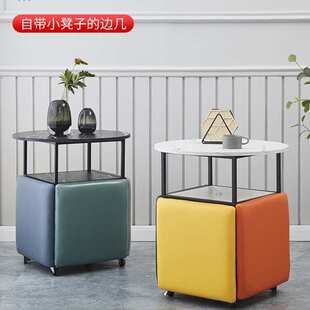 餐桌家用小户型阳台小圆桌客厅休闲茶桌凳子轻奢桌子洽谈桌椅组合