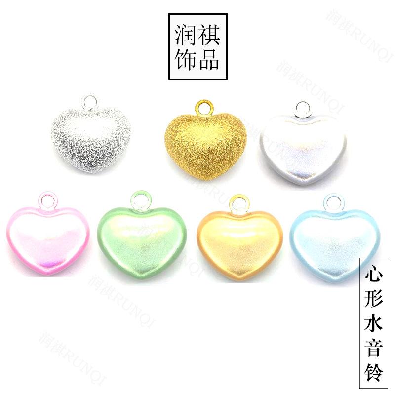 清水寺铃铛爱心形水音铃铛心形铃铛diy饰品配件铃铛挂件小吊饰