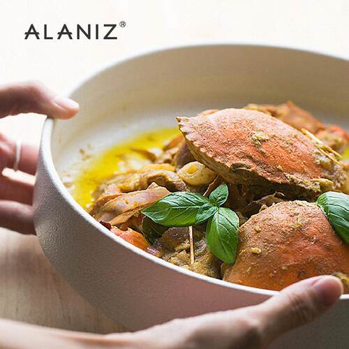 alaniz南兹孚深盘陶瓷盘子菜盘家用沙拉盘大号汤盘北欧餐具西餐盘