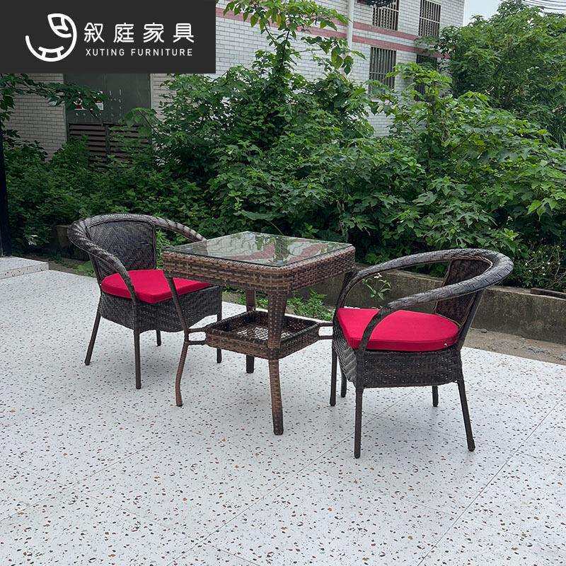 户外桌椅庭院阳台休闲藤椅三件套露台室内外藤椅藤编椅子茶几组合