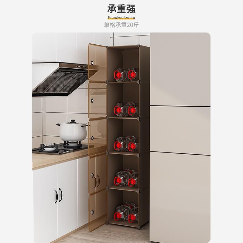 碗柜家用厨房储物柜子放碗筷盘置物架多功能收纳箱落地多层带柜门