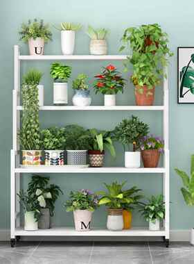 铁F96T587M艺多肉式可移动阶靠梯置物架客花厅落地花架户外多层阳