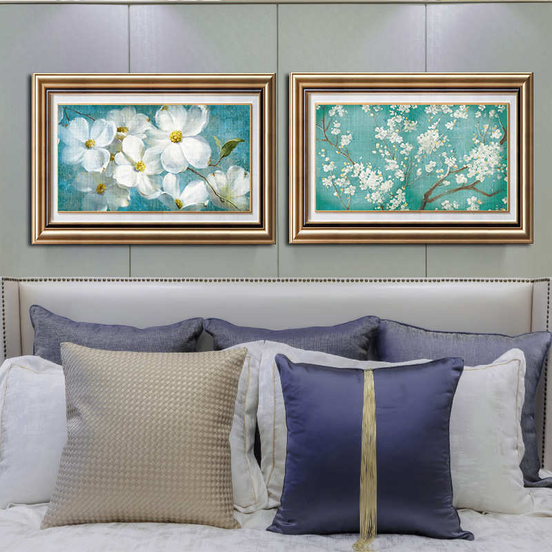 花卉墙欧式玄关装饰画客厅走廊餐厅挂画背景卧室画横美式壁画床头图片