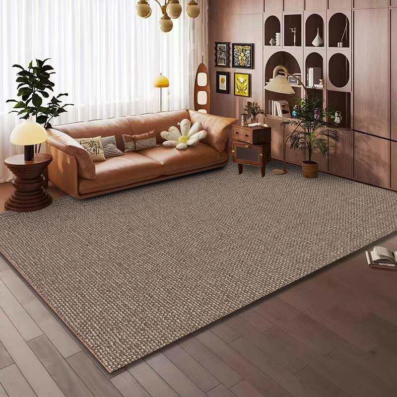 地毯客厅2024新款彷亚麻剑麻卧室家用榻榻米满铺纯色第地垫防猫抓
