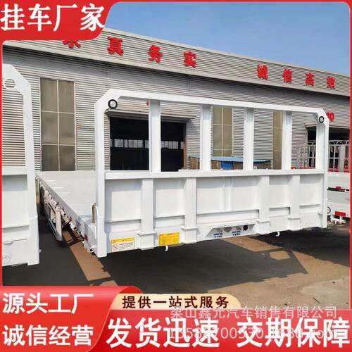 厂家供应三轴平板运输车三轴木材钢卷大板运输车半挂车