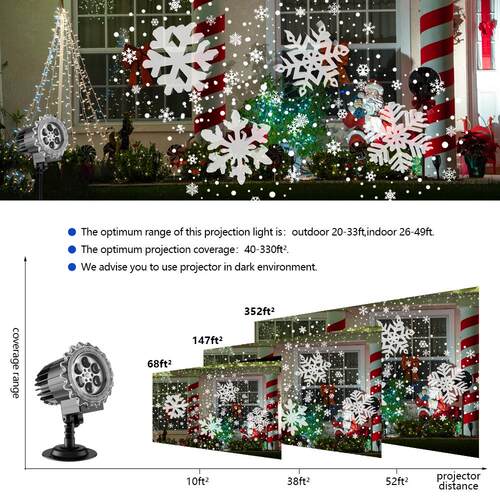 YTM户外防水圣诞投影影灯高亮雪花灯节日壁饰灯式插装地安装万圣
