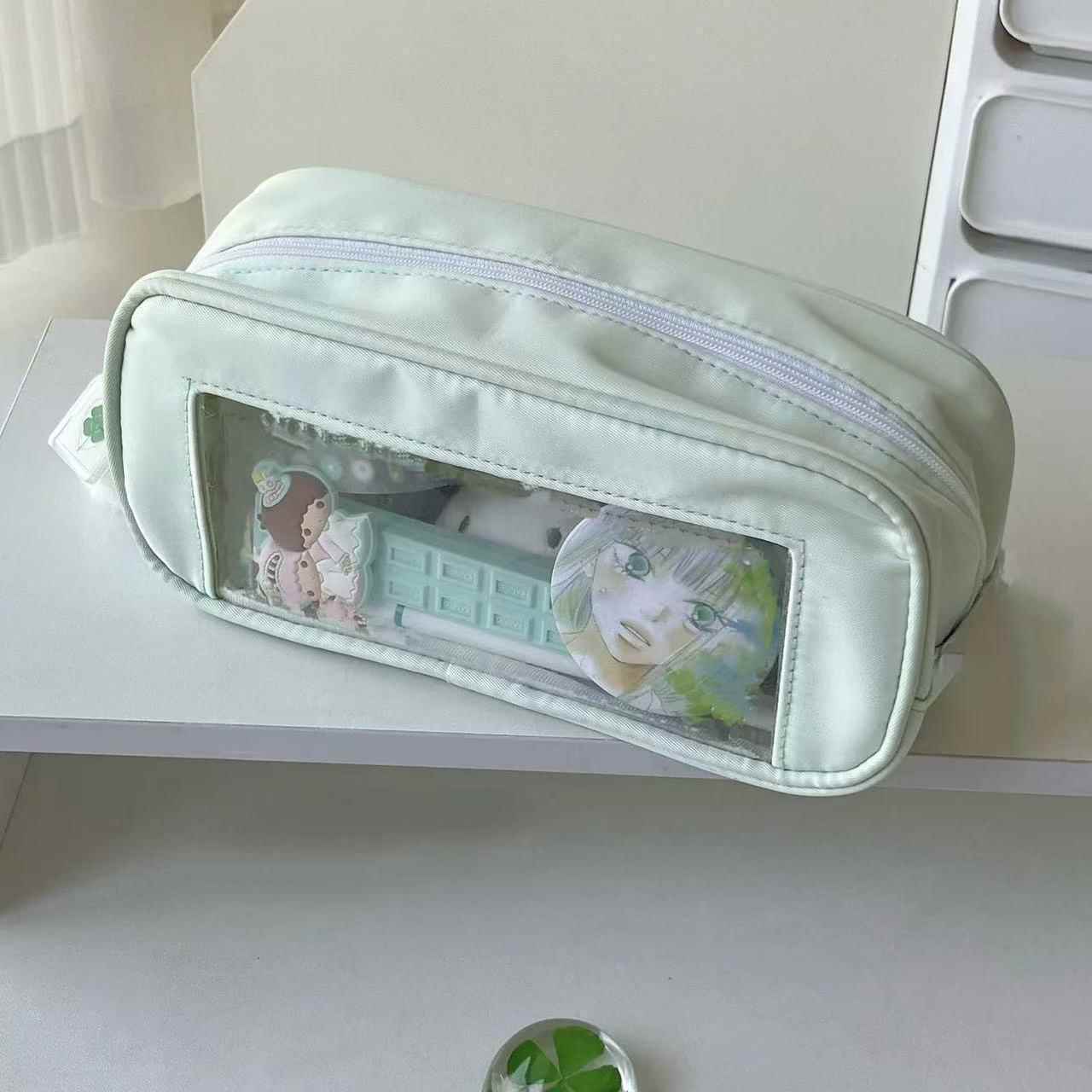 小红书同款薄荷痛包笔袋ins大容量学生高颜值小清新文具收纳袋