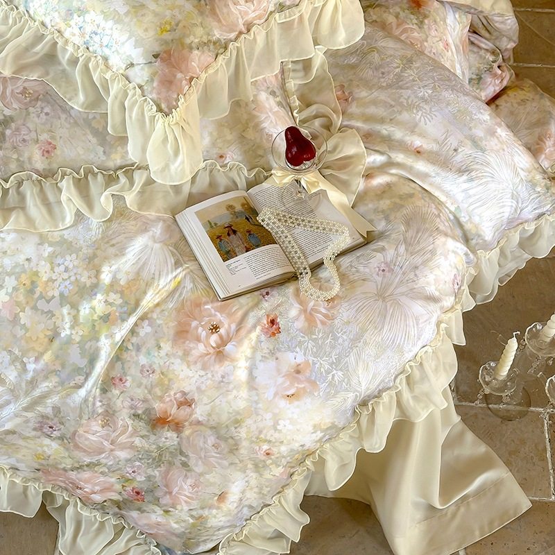 云想倪裳 | 法式荷叶花边被套四件套少女心床上用品床笠款,床上用品,床垫/床褥/床护垫/榻榻米床垫,淘宝优惠券,粉丝福利购,淘宝优惠卷