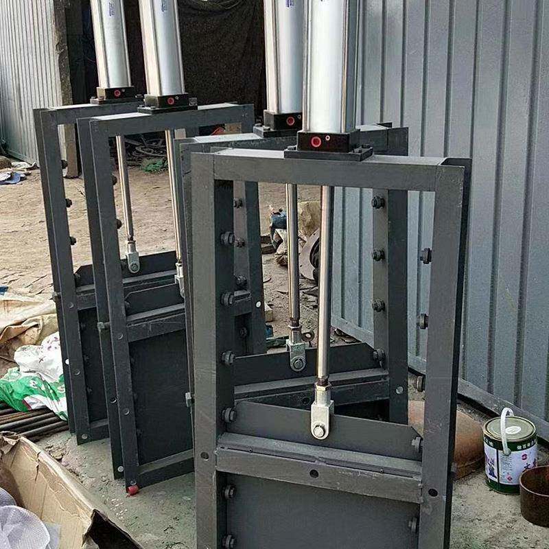 气动插板阀600mm全密封圆口手动卸料型闸板阀门圆口短脖式排水阀