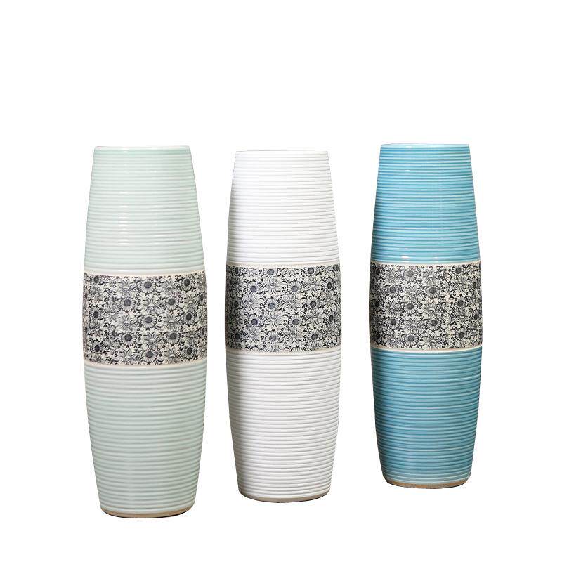 时尚落地花瓶花盆家居装饰品陶瓷干花欧式工艺品现代简约摆件