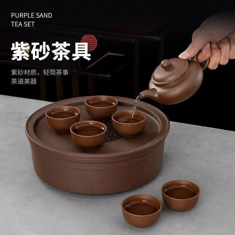 中式紫砂陶瓷功夫茶具储水茶盘家用现代简易沥水托盘小型茶台套装