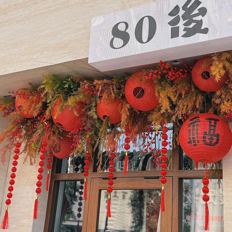 新年装饰挂件店铺氛围布置装饰发财红果装扮春节过年橱窗场景装扮