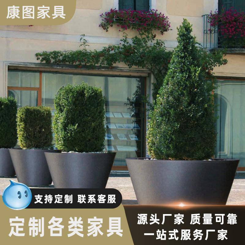 厂家批量供应组合不锈钢花钵酒店写字楼道户外金属花箱园艺圆花盆