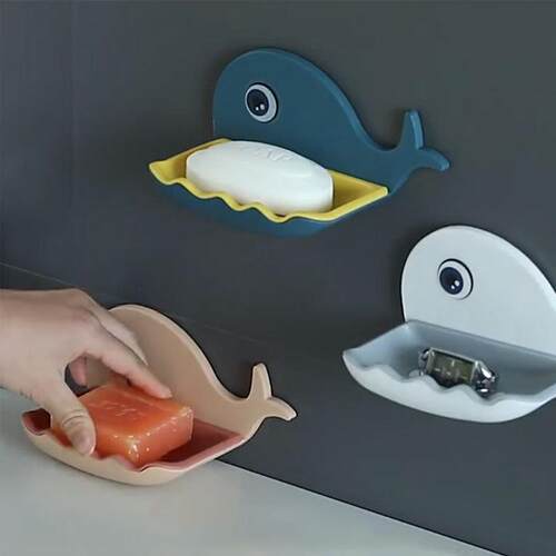 Double-layer No-drill Soap Box, Wall-mounted Drip Tray for W
