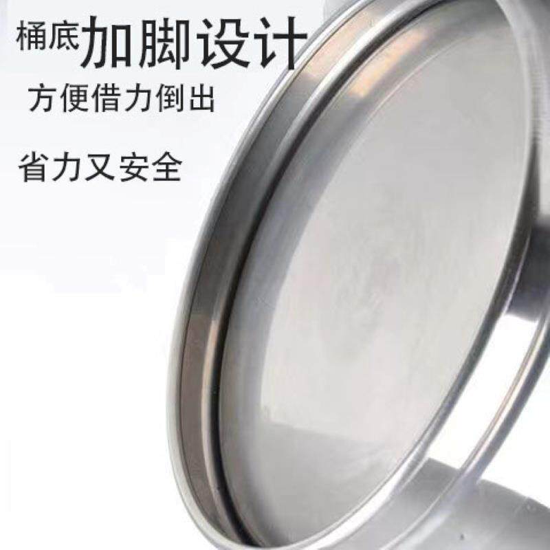 加厚款不锈钢热油桶提BIT油桶桶汤牛奶桶直身桶带加脚盖家用高商