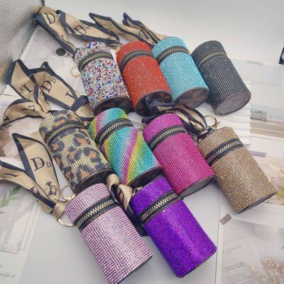 Women’s Fashion Mini PU Leather Storage Pouch Keychain