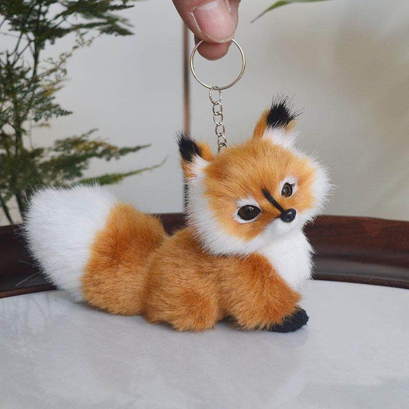 仿真小狐狸挂件动物模型送同学可爱毛绒公仔长13cm高9cm儿童玩具