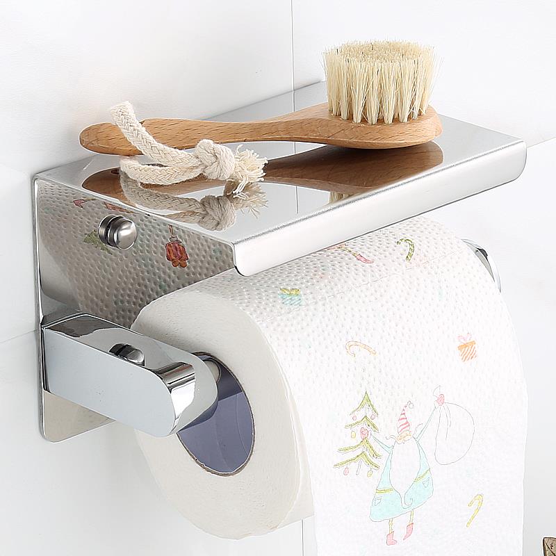 厕所纸巾盒不锈钢304卫生纸置物架免打孔厕纸盒纸筒卫生间卷纸架