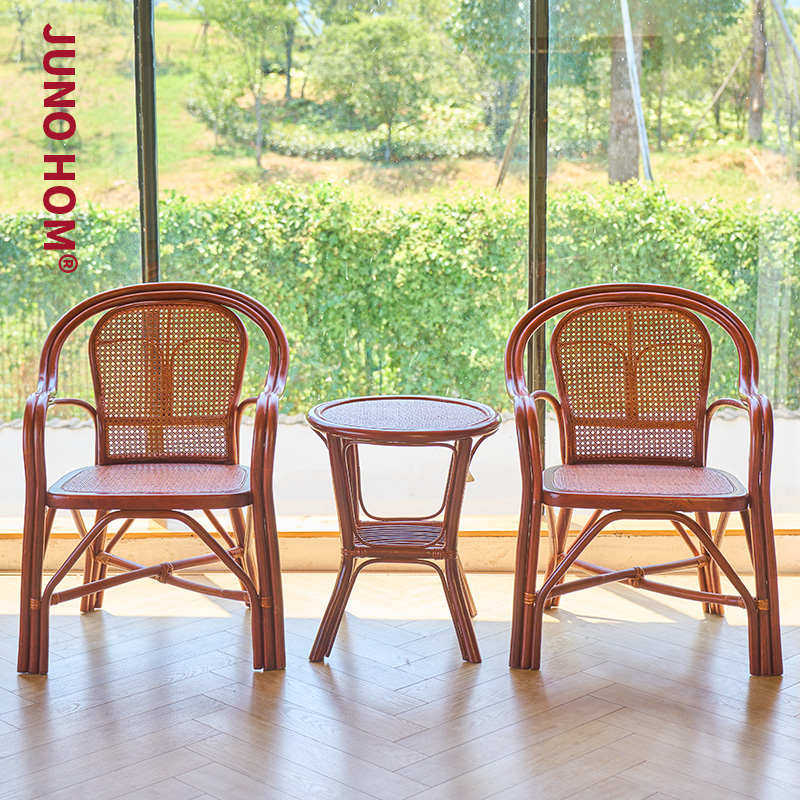 精品天然真藤托腰休闲椅三件套家用靠背田园式椅老人单人藤椅阳台,住宅家具,阳台椅,淘宝优惠券,粉丝福利购,淘宝优惠卷