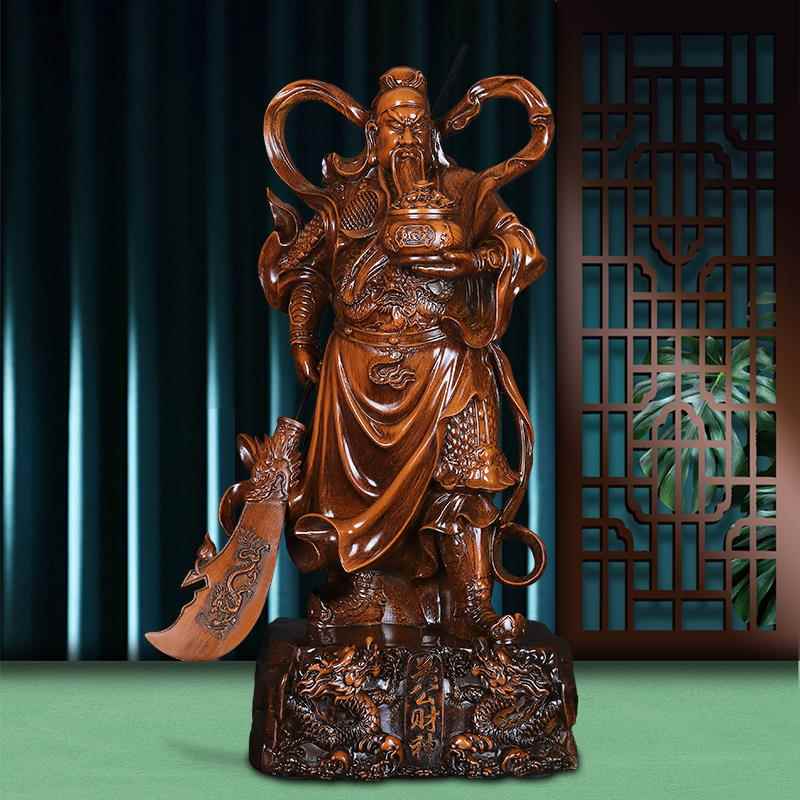 横刀关二爷九龙关公像摆件武财神供奉神像关羽办公室招财开业礼品图片