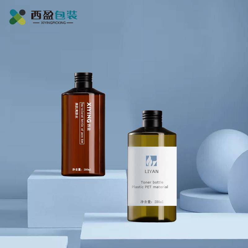 现货100ml斜肩PET塑料瓶 纯露瓶配黑色滚牙盖水瓶分装化妆品空瓶