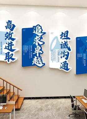 办公室氛围布置公司文化墙励志标语墙贴企业进门形象墙设计制做