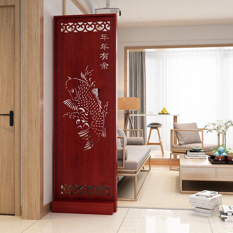 中式屏风隔断简约现代简易客厅玄关墙移动办公室实木屏风