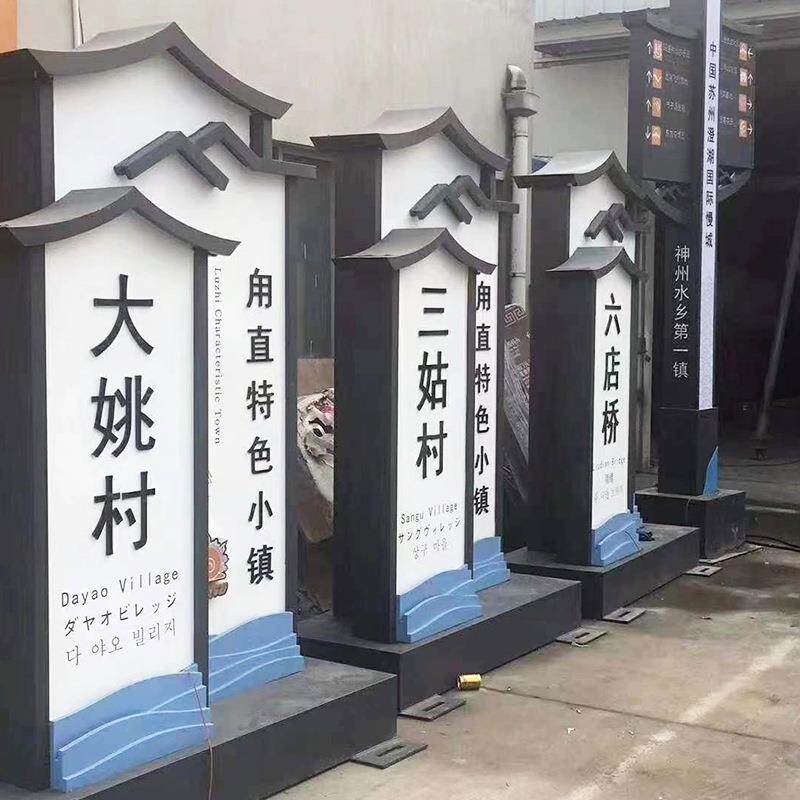 停车场指示牌精神堡垒指路牌户外景区小区立式标识牌广告牌不锈钢