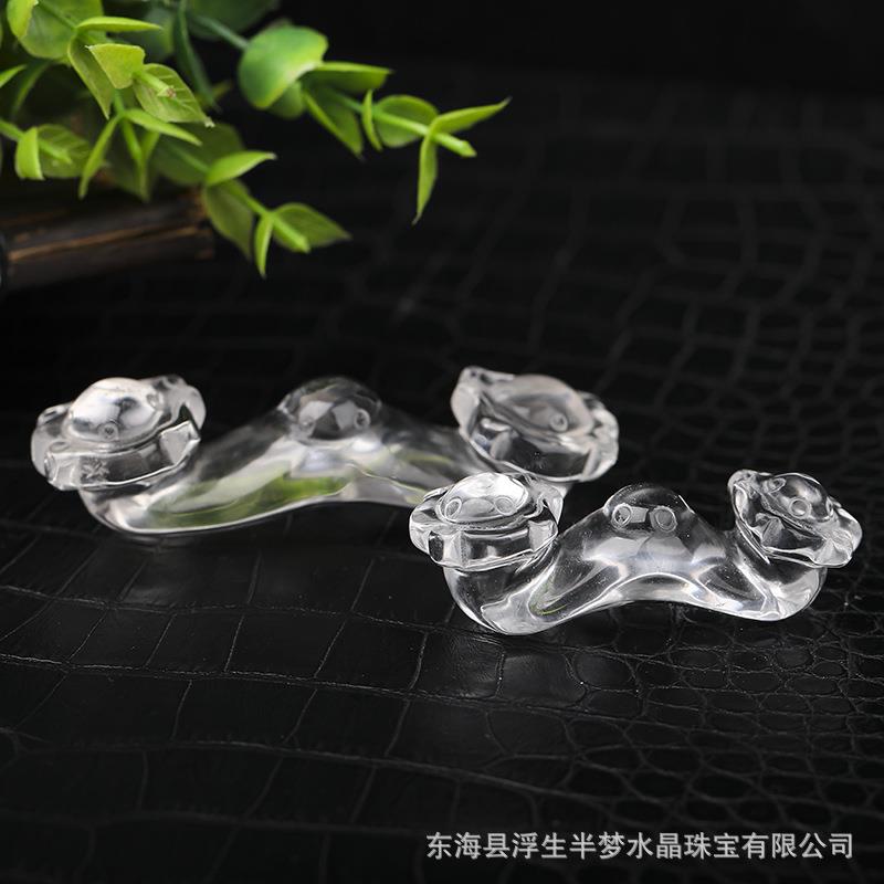 天然水晶如意顺摆件吉祥如意居家装饰摆件把玩小挂件水晶原石饰品