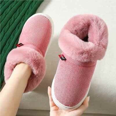 TPH冬季棉鞋女包跟加厚软底室内保暖月子鞋拖全包毛男款家用棉秋