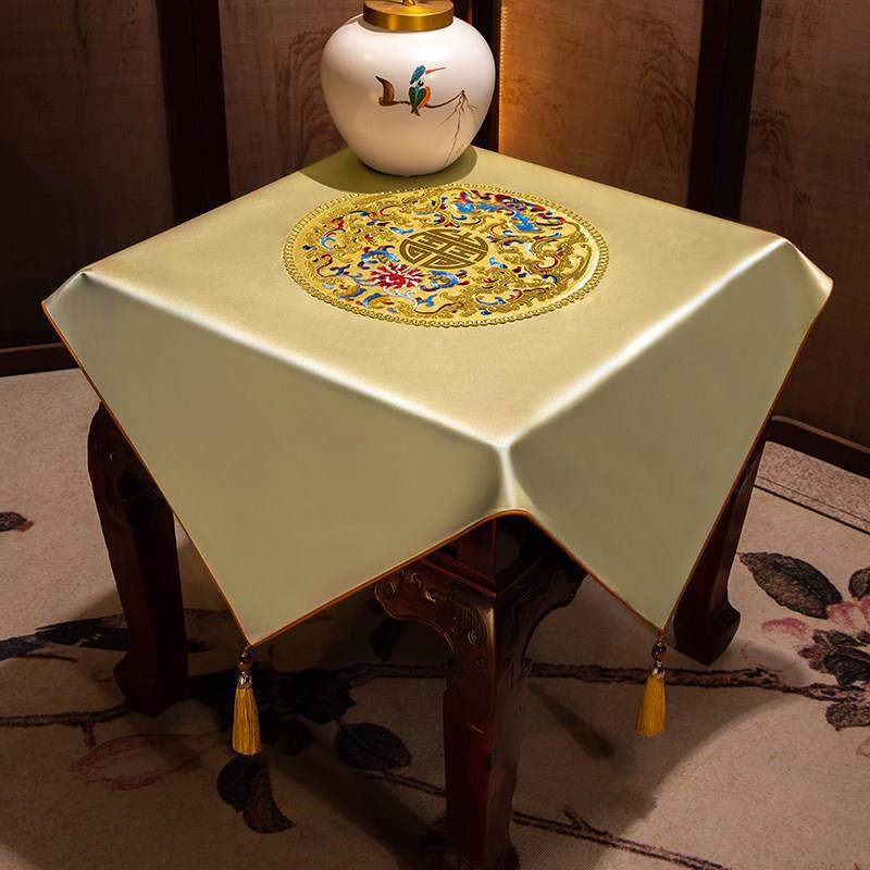 茶几盖布新中式客厅边柜角几小方形茶几盖巾正方形桌布床头柜装饰,居家布艺,万能盖巾,淘宝优惠券,粉丝福利购,淘宝优惠卷