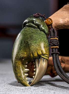 全铜手钳把件《手中有钱》螃蟹手把件男士把玩解压情绪稳定