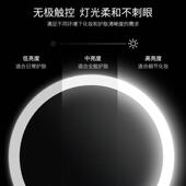 免打孔浴室化妆带镜l叠ed灯壁折265伸缩双面梳妆挂镜酒店卫生间镜