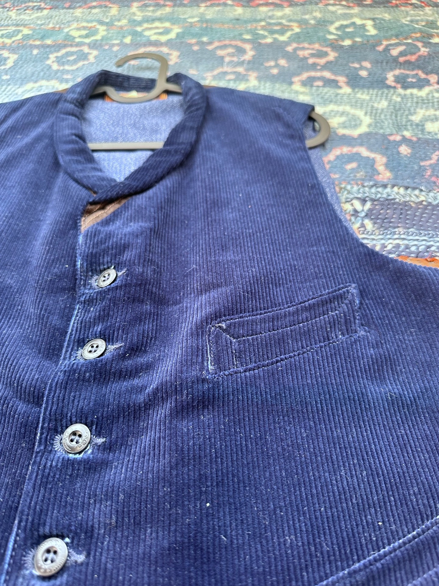Mister Freedom 00s Corduroy French Workwear Vest — detail