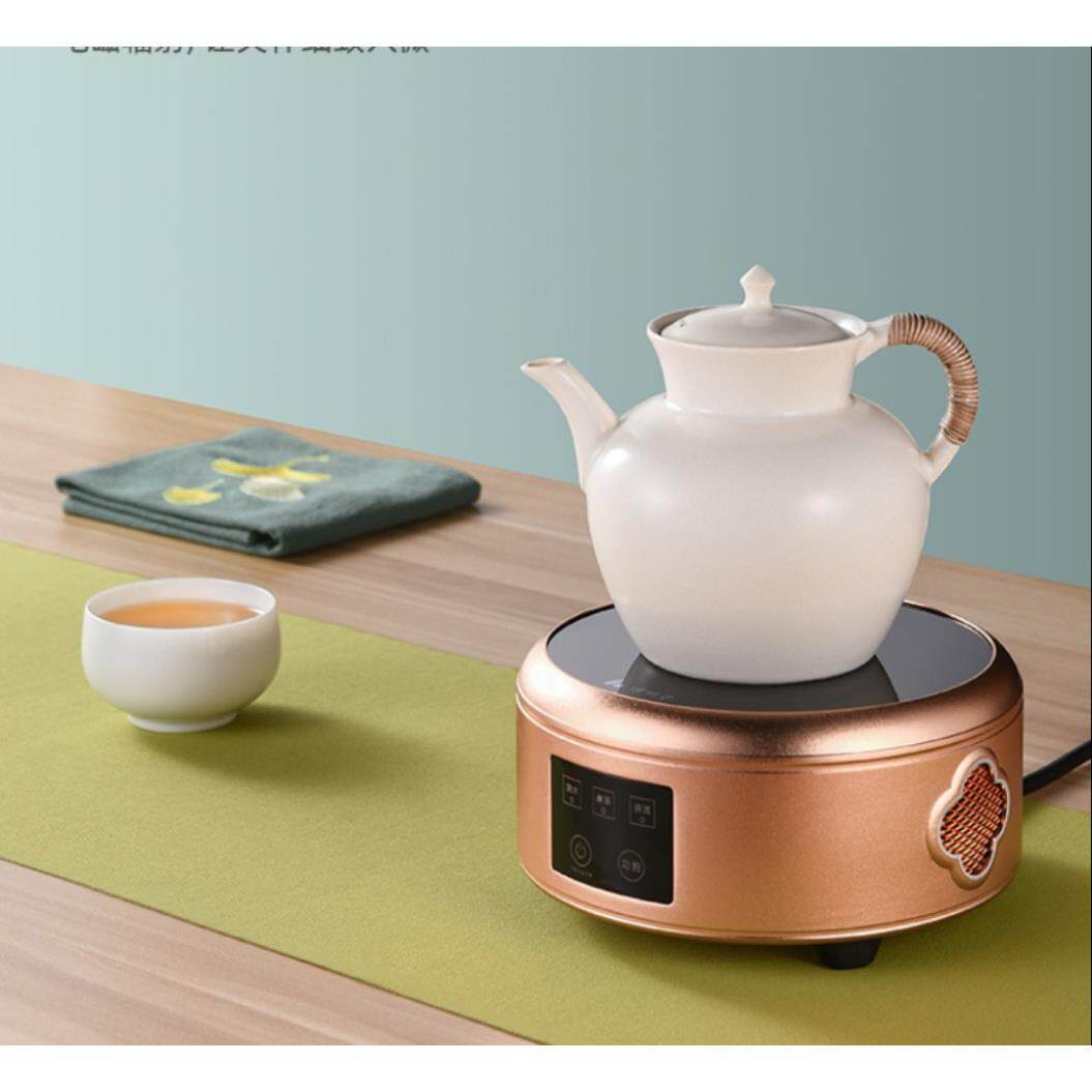 信轩堂电陶炉海棠玻璃茶壶煮茶器小型电磁炉静音光波炉晋芳MF007
