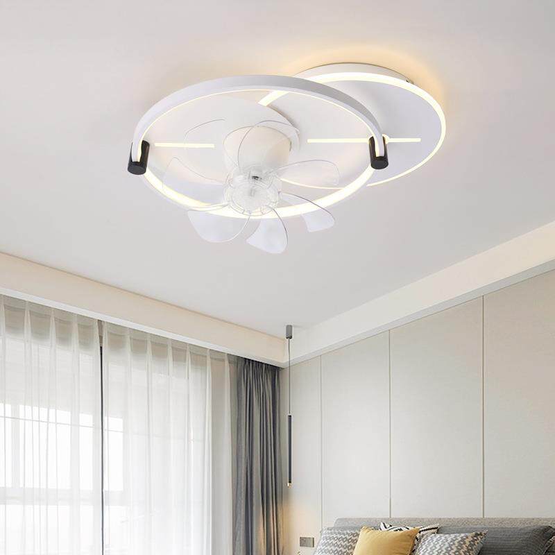 摇头风扇灯卧室吸顶灯轻奢吊扇灯智能家用一体电扇灯餐厅电风扇灯
